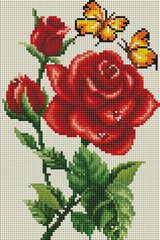 Картина из страз Роза и бабочки ColorArt (CLR-PDT714, На подрамнике) фото интернет-магазина Raskraski.com.ua