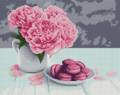 Алмазная живопись Розовые пионы BrushMe (DBS1043, На подрамнике) фото интернет-магазина Raskraski.com.ua