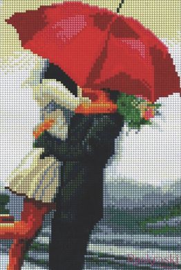 Картина мозаїка Закохані під парасолькою Алмазна мозаіка (OSC015) фото інтернет-магазину Raskraski.com.ua