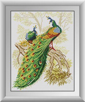 Картина из страз Два павлина Dream Art (DA-30649, Без подрамника) 26 х 33 см фото интернет-магазина Raskraski.com.ua