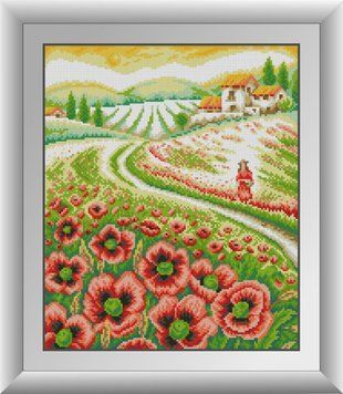 Алмазная картина Девушка в маках Dream Art (DA-30909, Без подрамника) 35 x 42 см фото интернет-магазина Raskraski.com.ua