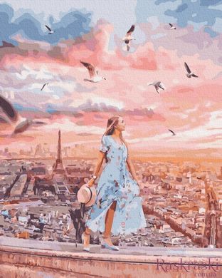 Картина по номерам Прогулка над Парижем (BK-GX37203) (Без коробки)