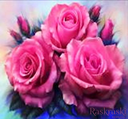 Картина из мозаики Бархатные розы (ME20196) Диамантовые ручки (GU_188723, На подрамнике) фото интернет-магазина Raskraski.com.ua