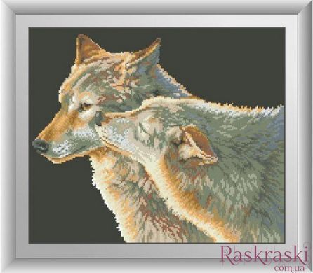 Алмазная вышивка Поцелуй волка (полная зашивка, квадратные камни) Dream Art (DA-30222, Без подрамника) фото интернет-магазина Raskraski.com.ua