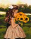 Раскраска для взрослых Девочка с подсолнухами (KH4662) Идейка — фото комплектации набора