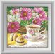 Алмазная техника Утренний чай (полная зашивка, квадратные камни) Dream Art (DA-30278, Без подрамника) — фото комплектации набора