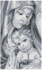 Набор алмазная мозаика Богородица с Иисусом серая ColorArt (CLR-PTP901, На подрамнике) фото интернет-магазина Raskraski.com.ua