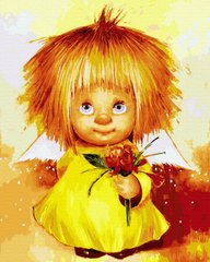 Картина по номерам Солнечный ангел с цветком (BK-GX41936) (Без коробки)