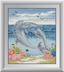 Алмазная мозаика Пара дельфинов Dream Art (DA-30718, Без подрамника) фото интернет-магазина Raskraski.com.ua