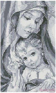 Набір алмазна мозаїка Богородиця з Ісусом сіра ColorArt (CLR-PTP901) фото інтернет-магазину Raskraski.com.ua