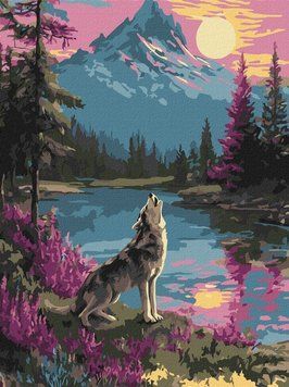 Картина Розмальовка Одинокий вовк &copy;art_selena_ua (KHO6820) Ідейка (Без коробки) 30 х 40 см