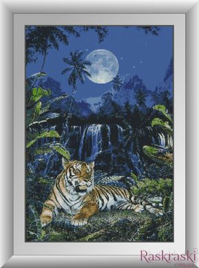 Алмазная вышивка Лунный тигр Dream Art (DA-30319, Без подрамника) фото интернет-магазина Raskraski.com.ua