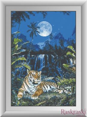 Алмазная вышивка Лунный тигр Dream Art (DA-30319, Без подрамника) фото интернет-магазина Raskraski.com.ua