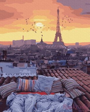Картина по номерам Закат с видом на Париж (BRM32428) фото интернет-магазина Raskraski.com.ua