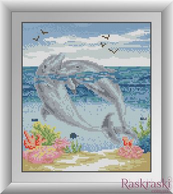Алмазна мозаїка Пара дельфінів Dream Art (DA-30718) фото інтернет-магазину Raskraski.com.ua