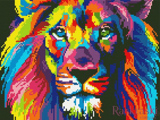 Алмазная вышивка Радужный лев Rainbow Art (EJ1232, На подрамнике) фото интернет-магазина Raskraski.com.ua