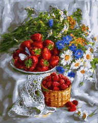Картина по номерам Ягоды и полевые цветы (BRM5988) фото интернет-магазина Raskraski.com.ua