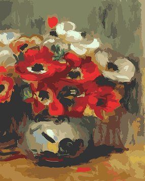 Картина алмазами Анемоны худ. Pierre-Auguste Renoir Диамантовые ручки (GU_189676, На подрамнике) 40 х 50 см фото интернет-магазина Raskraski.com.ua