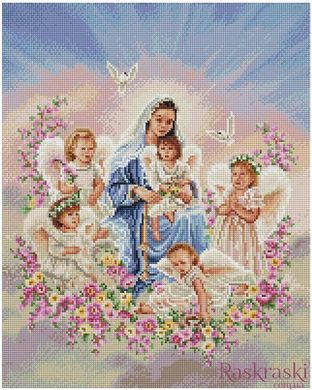 Набор алмазная вышивка Дева Мария с ангелами ColorArt (CLR-PSP091, На подрамнике) фото интернет-магазина Raskraski.com.ua