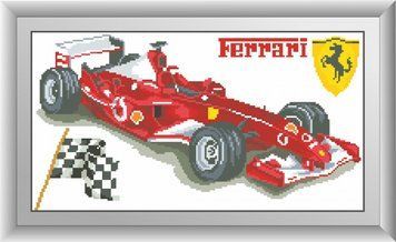 Картина зі страз Феррарі (квадратні каміння, повна зашивання) Dream Art (DA-30416) 26 х 48 см фото інтернет-магазину Raskraski.com.ua