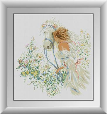 Картина алмазами Девушка и лошадь Dream Art (DA-31010, Без подрамника) 55 x 60 см фото интернет-магазина Raskraski.com.ua