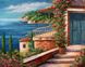 Картина з страз Будинок на березі моря ТМ Алмазная мозаика (DM-074) — фото комплектації набору