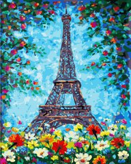 Раскраска по номерам Эйфелева башня в цвету (BK-GX37779) (Без коробки)