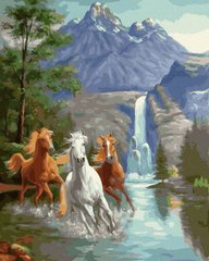 Картина по номерам Табун лошадей (ANG413) (Без коробки)