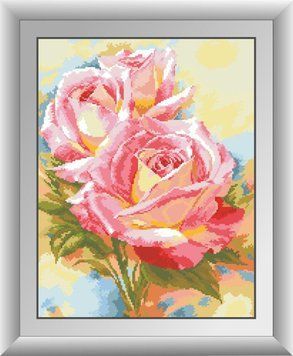 Картина из страз Акварельные розы Dream Art (DA-30580, Без подрамника) 38 х 49 см фото интернет-магазина Raskraski.com.ua