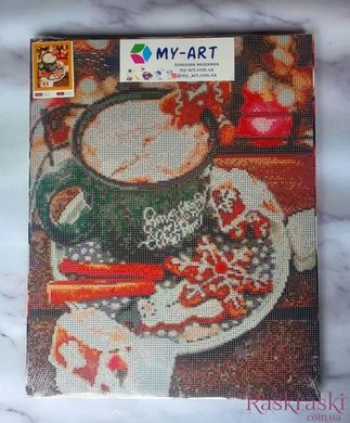 Картина алмазами Какао с имбирным печеньем My Art (AR-3153, На подрамнике) фото интернет-магазина Raskraski.com.ua