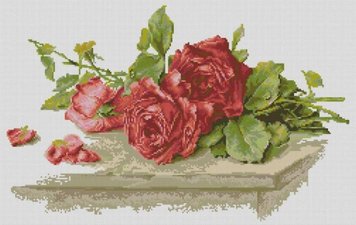 Картина из страз Красные розы (40 х 63 см) Dream Art (DA-31582, Без подрамника) фото интернет-магазина Raskraski.com.ua