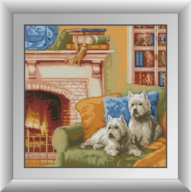Алмазна вишивка Біля каміну Dream Art (DA-30593) 50 х 50 см фото інтернет-магазину Raskraski.com.ua