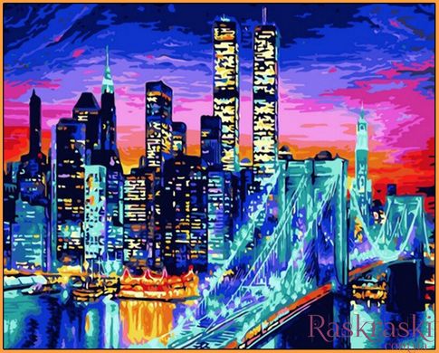 Картина по номерам Бруклинский мост в огнях (NB1434R) Babylon фото интернет-магазина Raskraski.com.ua