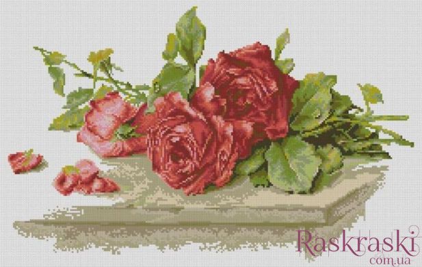 Картина из страз Красные розы (40 х 63 см) Dream Art (DA-31582, Без подрамника) фото интернет-магазина Raskraski.com.ua
