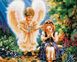 Набор алмазная мозаика Ангел с девочкой Никитошка (GJ5321, На подрамнике) — фото комплектации набора