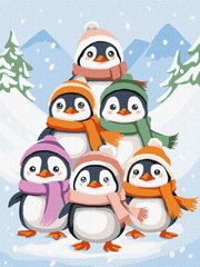 Картина за номерами Забави пінгвінів ©art_selena_ua (KHO6101) Ідейка (Без коробки)