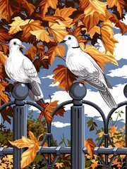 Картина из страз Пара голубей ТМ Алмазная мозаика (DMF-253, На подрамнике) фото интернет-магазина Raskraski.com.ua