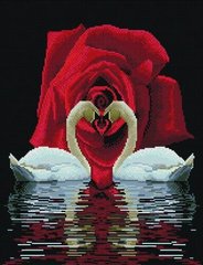 Картина алмазная вышивка Лебеди и розы ColorArt (CLR-PSP006, На подрамнике) фото интернет-магазина Raskraski.com.ua