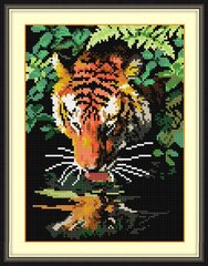 Картина из мозаики Хозяин джунглей (квадратные камни, полная зашивка) Dream Art (DA-30472, Без подрамника) фото интернет-магазина Raskraski.com.ua