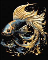 Картина за номерами Чарівна рибка (чорне полотно) (BSB0006) (Без коробки)