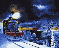 Картина по номерам Поезд в зимнюю сказку (ART-B-5252) Artissimo фото интернет-магазина Raskraski.com.ua