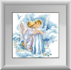 Алмазная вышивка Поцелуй ангелов (полная зашивка, квадратные камни) Dream Art (DA-30225, Без подрамника) фото интернет-магазина Raskraski.com.ua
