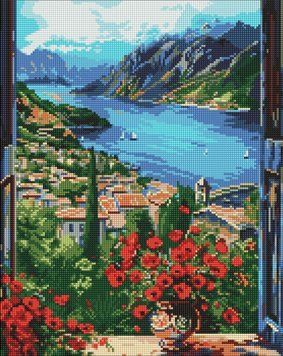 Алмазна вишивка Пристань у горах &copy;art_selena_ua Ідейка (AMO8095) 40 х 50 см фото інтернет-магазину Raskraski.com.ua