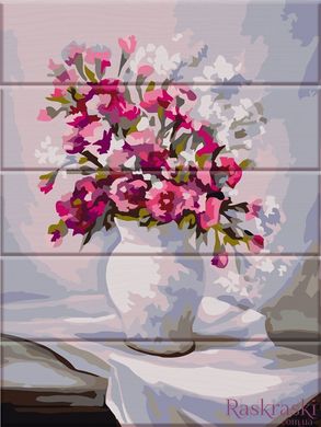 Картина по номерам на дереве Весенние цветы (ASW079) ArtStory фото интернет-магазина Raskraski.com.ua
