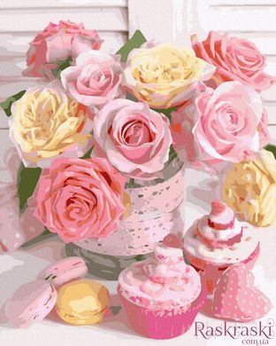 Картина за номерами Букет ніжних троянд (BK-GX42123) (Без коробки)