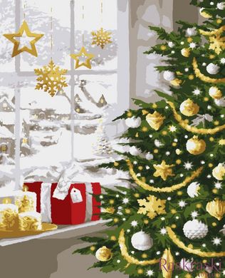 Розмальовка для дорослих Різдвяна ялинка (з золотими фарбами) (PNX4872) Artissimo (Без коробки)