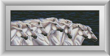 Алмазна мозаїка Сімка коней Dream Art (DA-30962) 32 x 81 см фото інтернет-магазину Raskraski.com.ua
