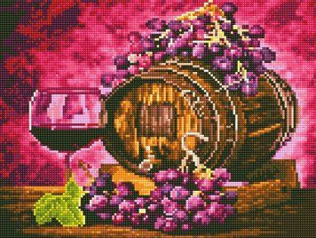 Алмазна мозаїка Бочонок з вином Rainbow Art (EJ1240) 30 х 40 см фото інтернет-магазину Raskraski.com.ua