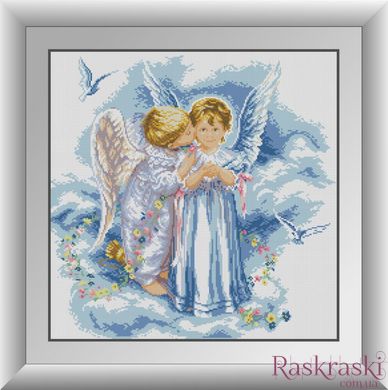 Алмазная вышивка Поцелуй ангелов (полная зашивка, квадратные камни) Dream Art (DA-30225, Без подрамника) фото интернет-магазина Raskraski.com.ua