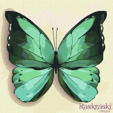Раскраска по номерам Зеленая бабочка (KHO4208) Идейка (Без коробки)